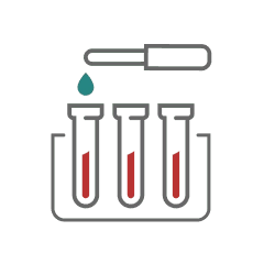 arte com um coletor pingando líquido em béqueres de coleta